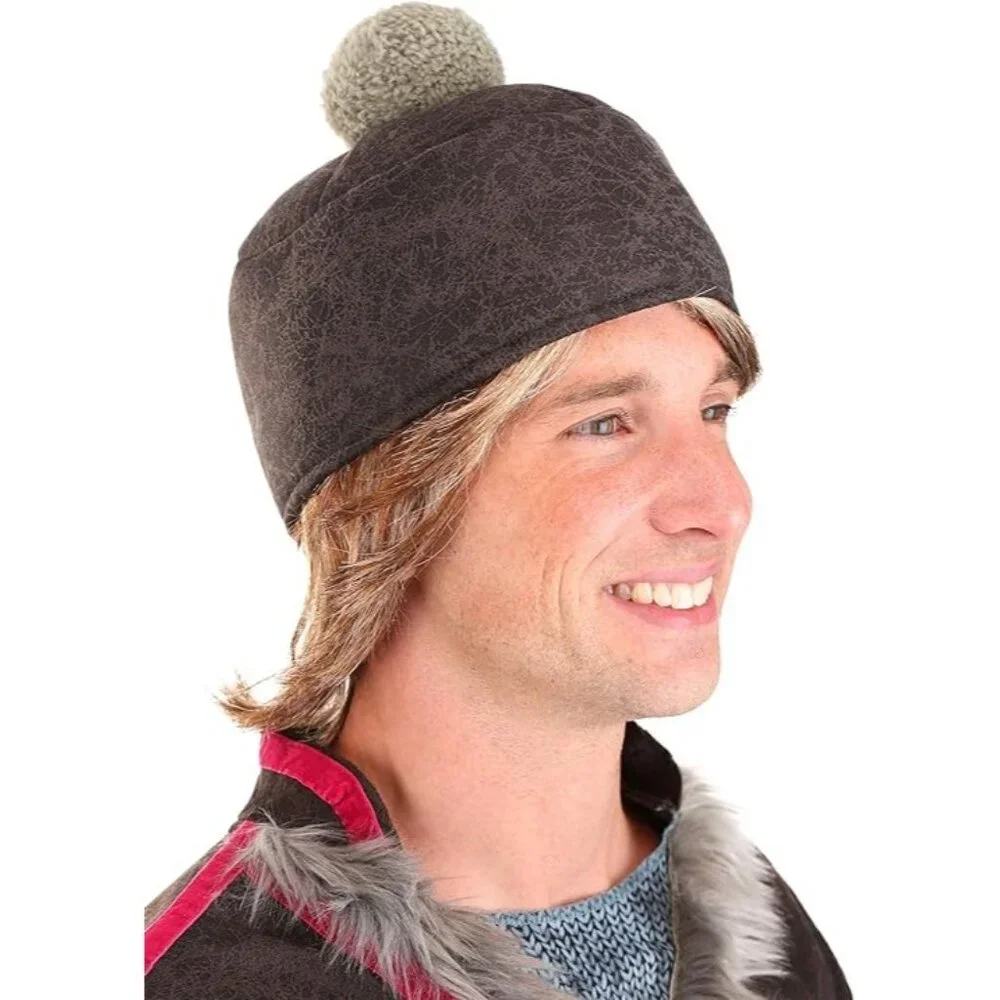 Disguise Men's Brown Faux Fur Trimmed Poncho with Pink Striped Sasha